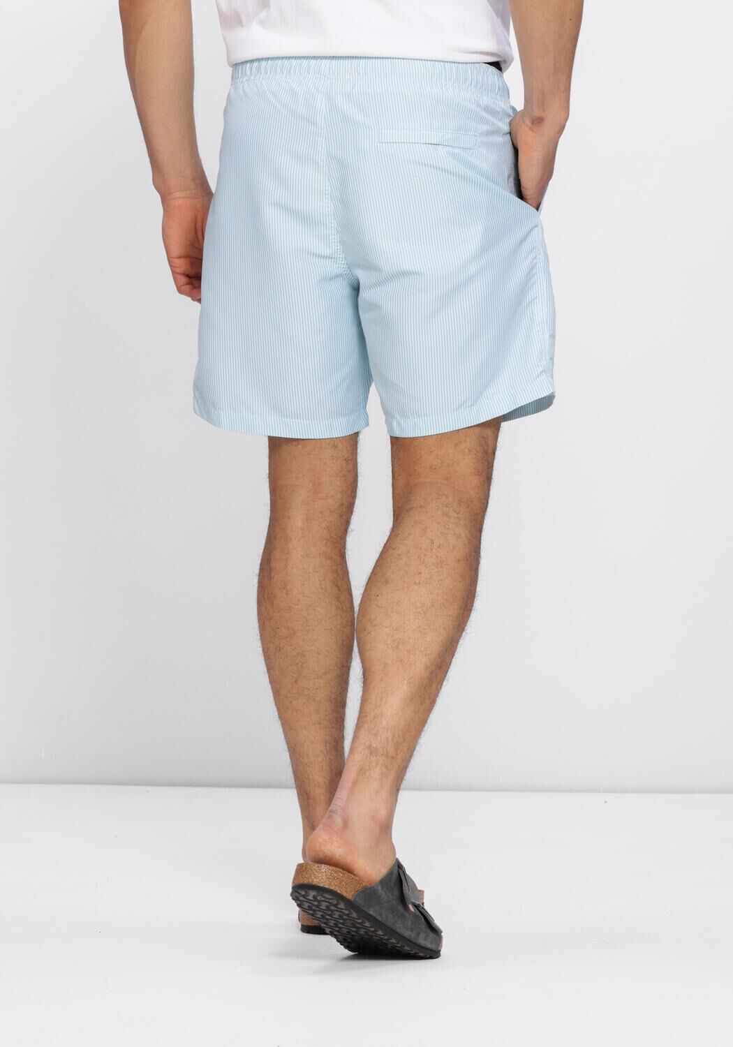 Lichtblauwe SHIWI Zwembroeken MIKE SWIM SHORTS 7 INCH FINE STRIPE - large