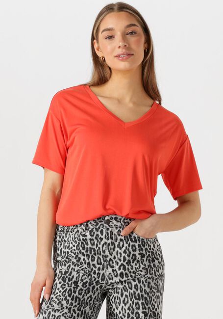 Oranje OBJECT T-shirt OBJANNIE RE S/S V-NECK TOP - large