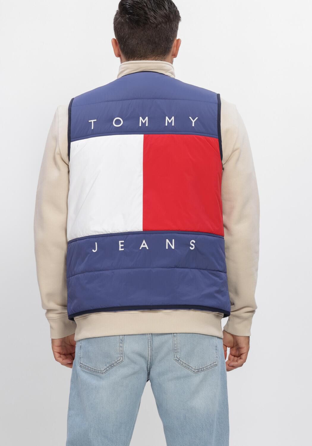 Blauwe TOMMY JEANS Bodywarmer TJM FLAG QUILTED VEST - large