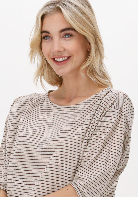 Beige SUMMUM Top TOP COTTON LINEN METALLIC STRI - large