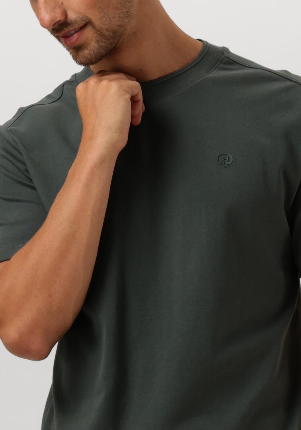 CAST IRON Heren Polo's & T-shirts Short Sleeve R-neck Regular Fit Interlock Groen