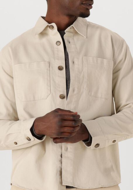 Beige SELECTED MEN Overshirt SLHTRAVIS TWILL OVERSHIRT LS NOOS - large