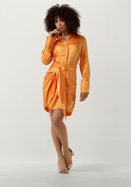 Oranje COLOURFUL REBEL Mini jurk METTE SATIN WRAP DRESS - large