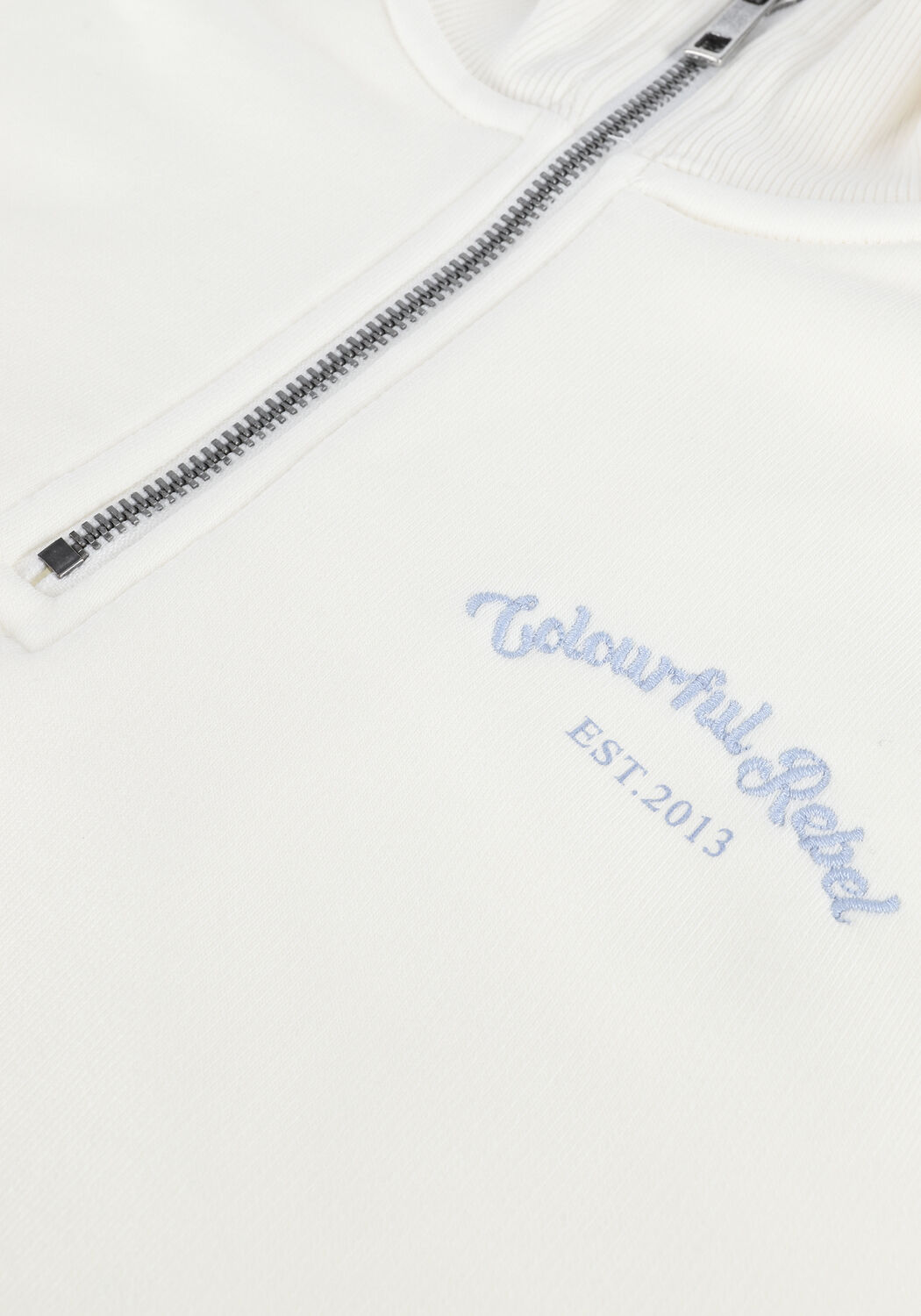 Witte COLOURFUL REBEL Trui REBELLES CROPPED HIGH NECK ZIP SWEAT - large