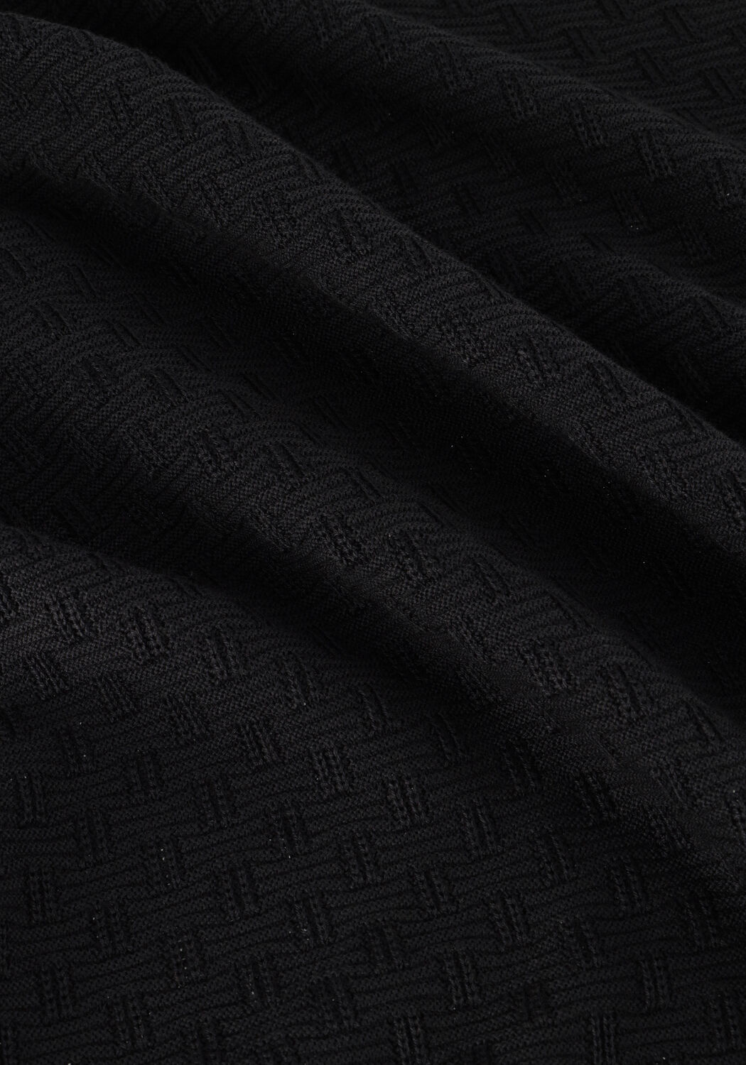 Zwarte CAST IRON Polo LONG SLEEVE POLO COTTON MODAL - large