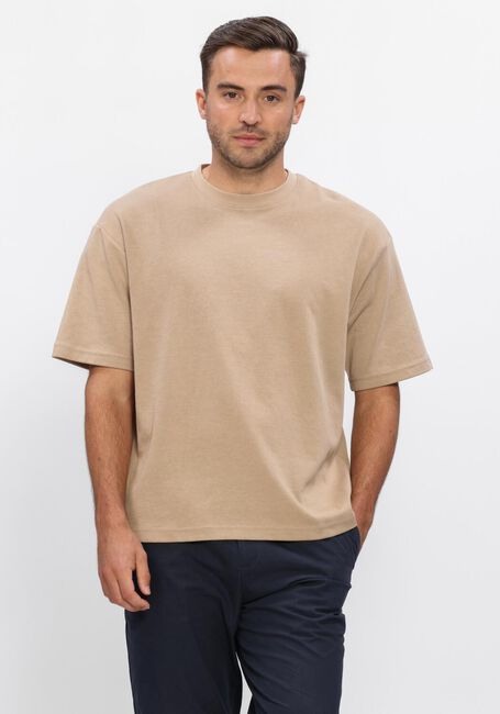Beige SELECTED MEN T-shirt SLHLOOSEOSCAR SS O-NECK TEE NOOS - large