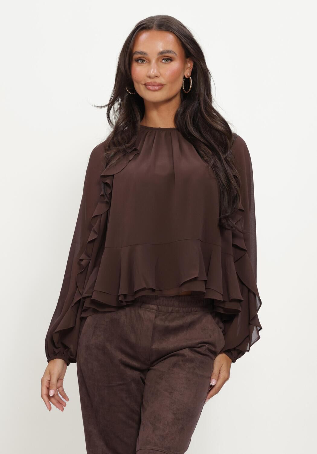 Bruine Y.A.S. Blouses YASMILVA LS TOP - large