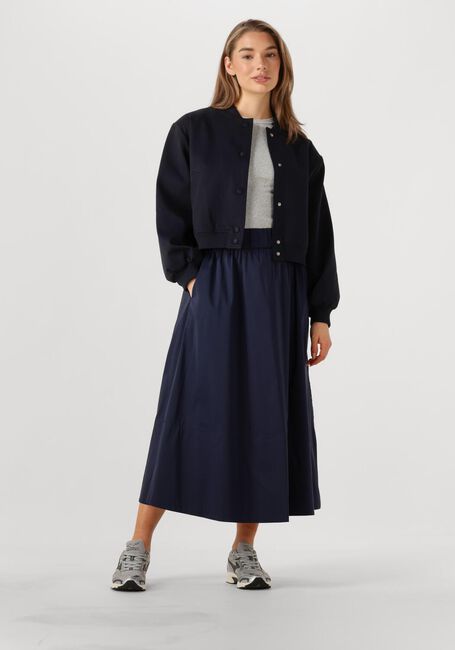 Donkerblauwe NEO NOIR Midirok YARA POPLIN SKIRT - large