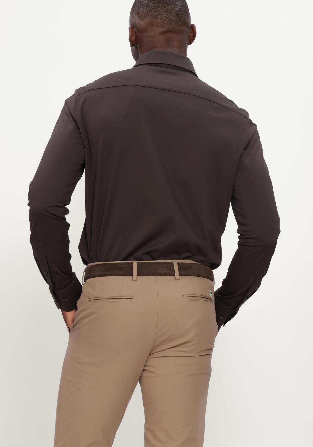 Bruine PROFUOMO Klassiek overhemd SHIRT X-CUTAWAY - large