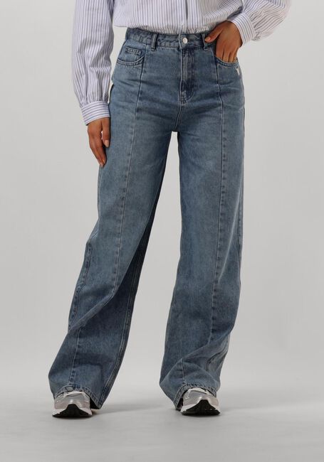 Blauwe ALIX THE LABEL Wide jeans LADIES WOVEN SOFT DENIM WIDE LEG PANTS - large