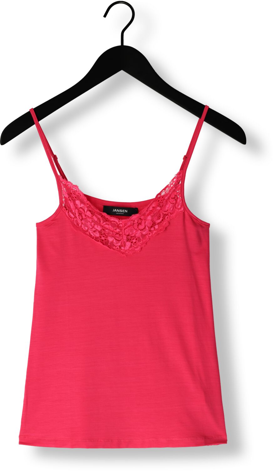 JANSEN AMSTERDAM Dames Tops & T-shirts Alora Hemdje Tc 103 Spaghetti With Lace Fuchsia