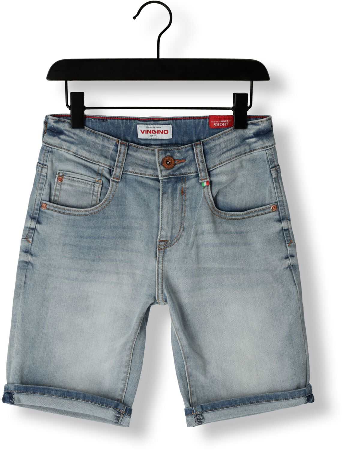 VINGINO denim short Charlie light indigo Korte broek Blauw Jongens Stretchdenim 146