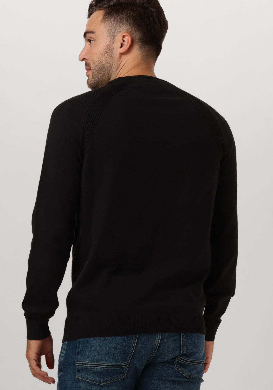 CAST IRON Heren Truien & Vesten Crewneck Essential Cotton Stretch Zwart