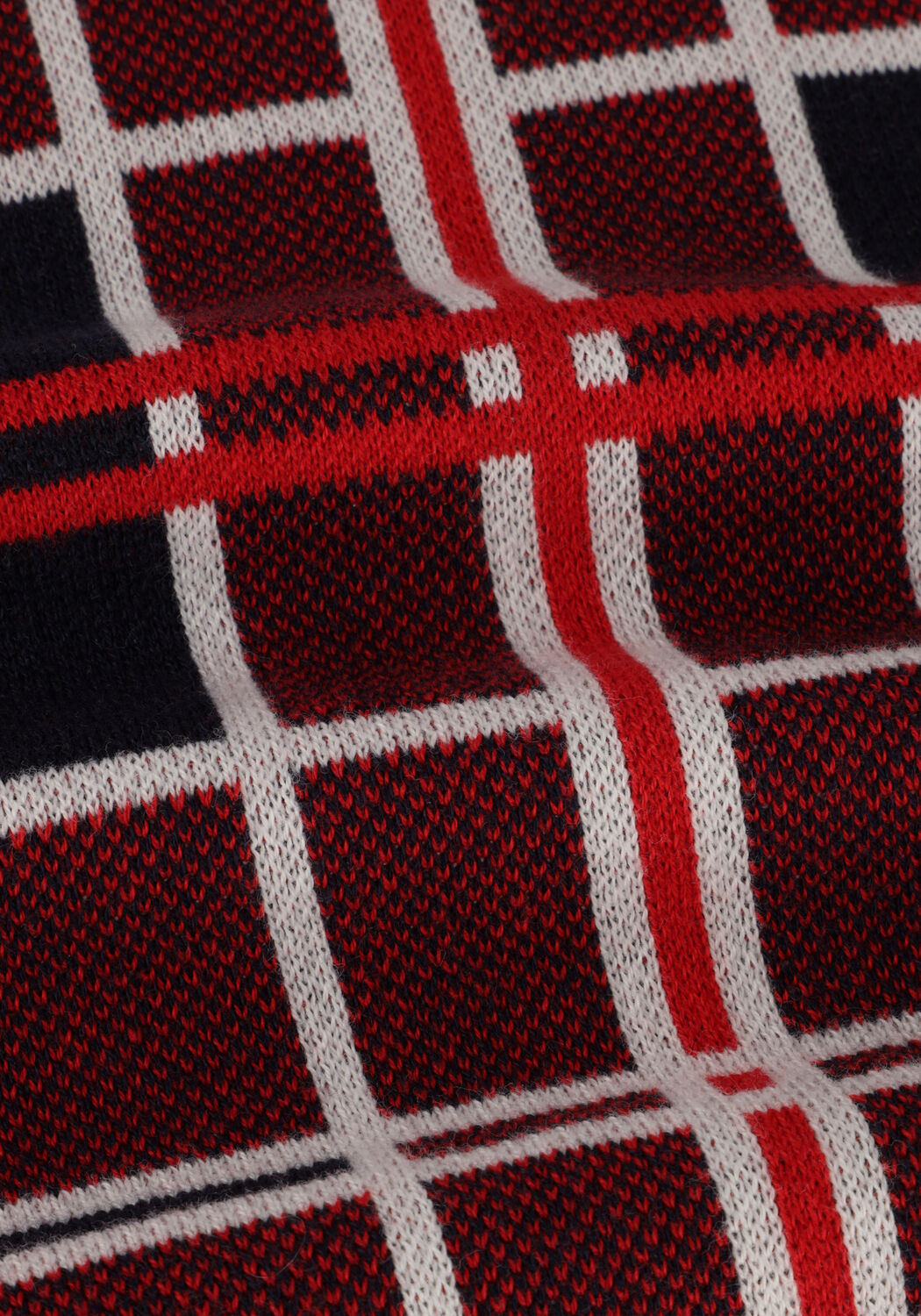 Rode VANILIA Trui CHECKED SHORTSLEEVE - large