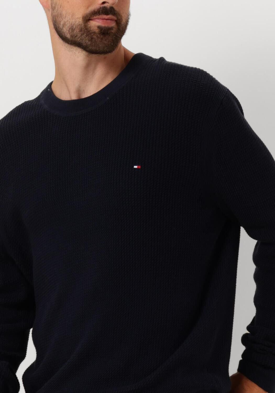 TOMMY HILFIGER Heren Truien & Vesten Structure Crew Nk Donkerblauw
