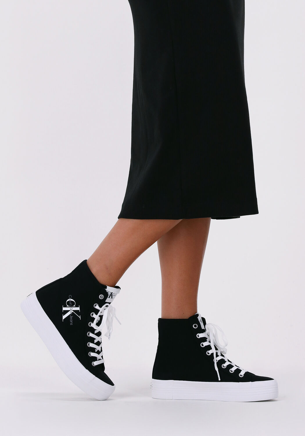Zwarte CALVIN KLEIN Hoge sneakers VULCANIZED FLATFORM MID CUT - large