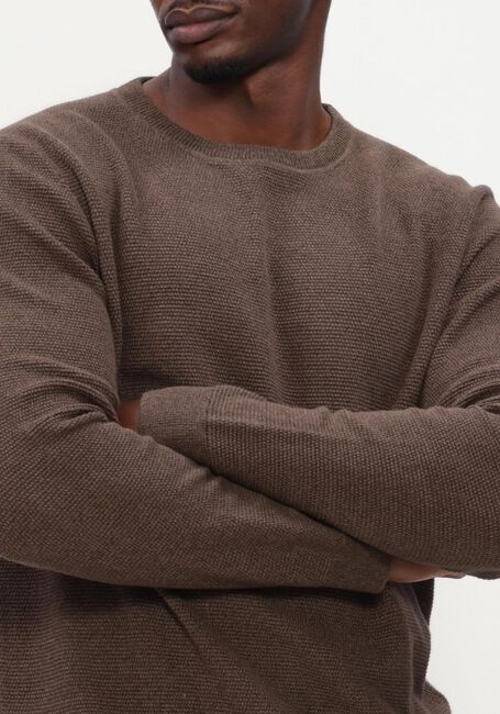 Bruine SELECTED MEN Trui SLHROSS LS KNIT STRUCTURE CREW NECK NOOS - large