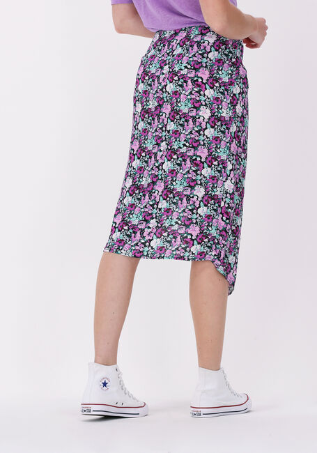 Paarse COLOURFUL REBEL Midirok DINAH SCATTERED FLOWER MIDI DRAWCORD SKIRT - large