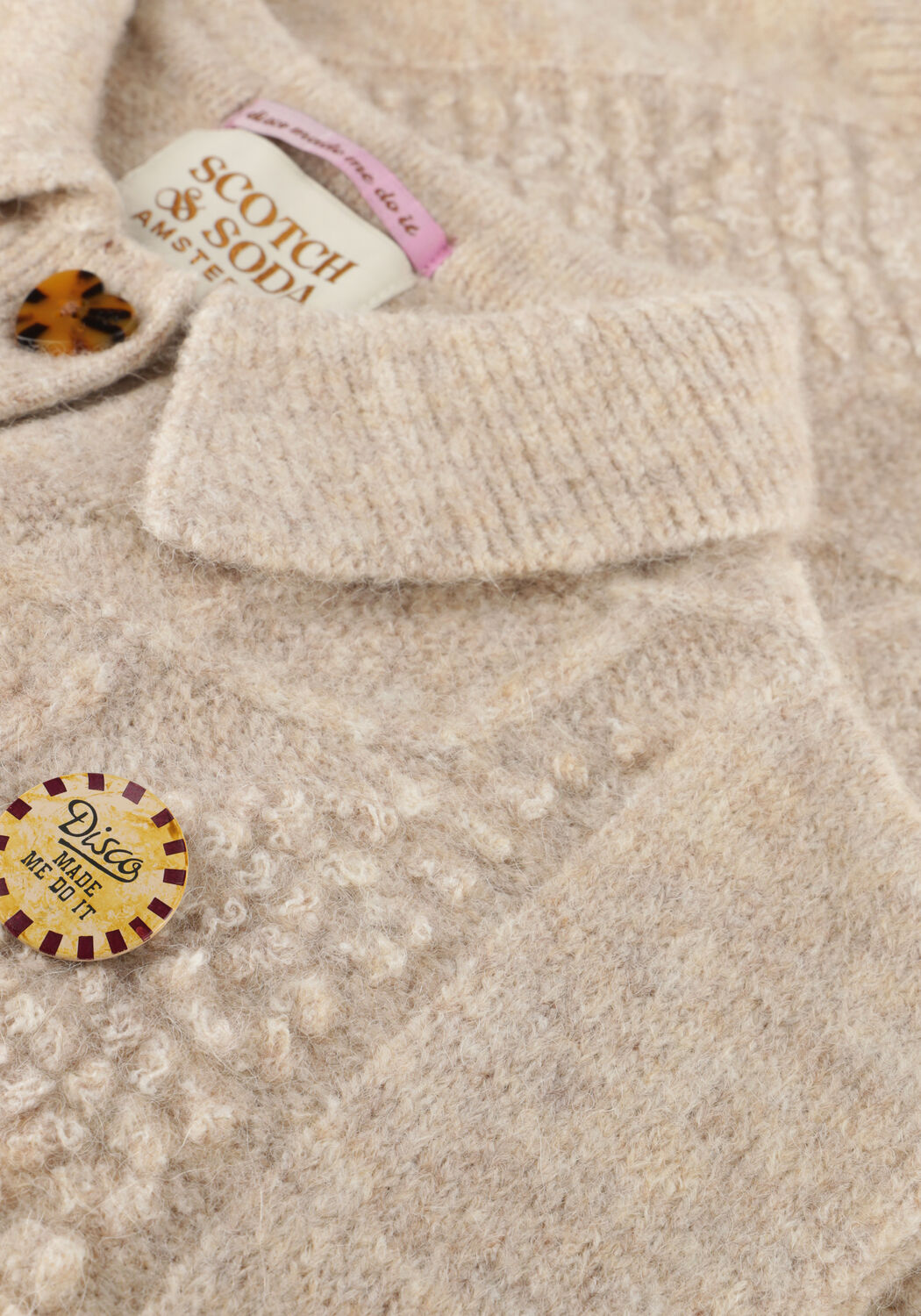 Ecru SCOTCH & SODA Spencer KNIT STRUCTURE MIX SPENCER - large