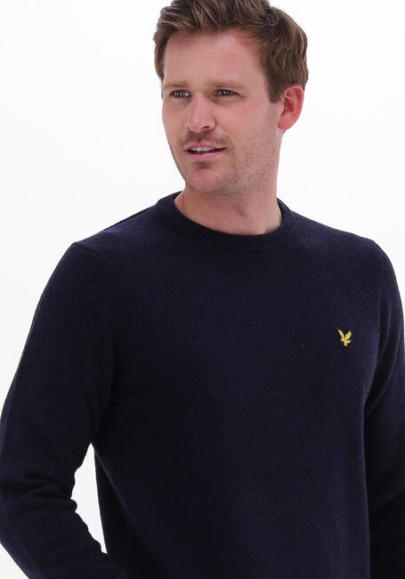 Donkerblauwe LYLE & SCOTT Trui CREW NECK LAMBSWOOL BLEND JUMP - large