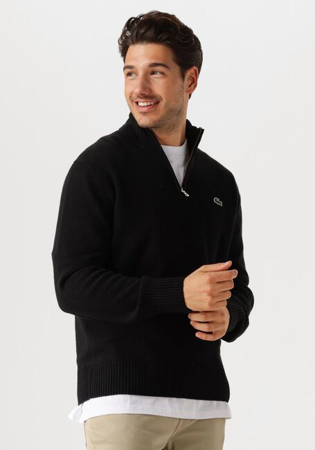 Zwarte LACOSTE Trui 1HA1 MEN SWEATER ZIP - large