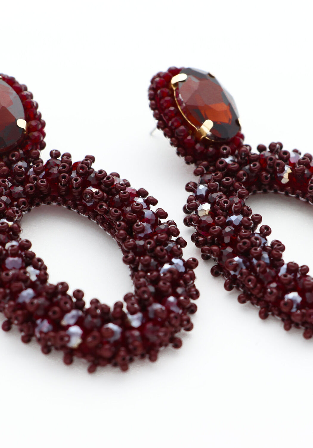 Bordeaux PAULIE POCKET Oorbellen STONE OVAL LIZZY EARRINGS - large