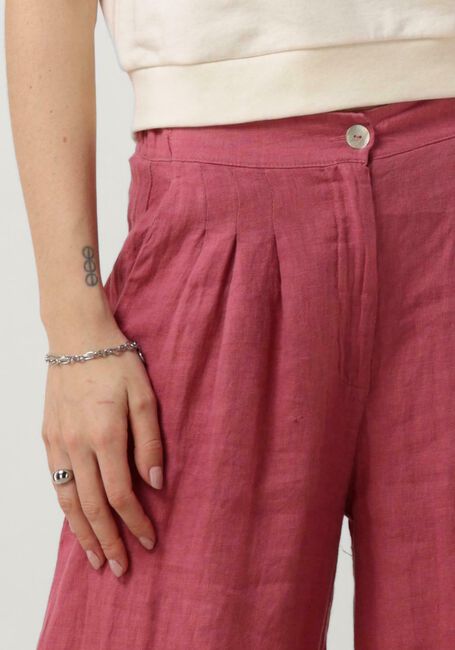 Roze BY-BAR Wijde broek ELI LINEN PANTS - large