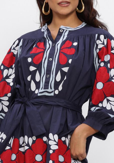 Donkerblauwe ANTIK BATIK Midi jurk OXO DRESS - large