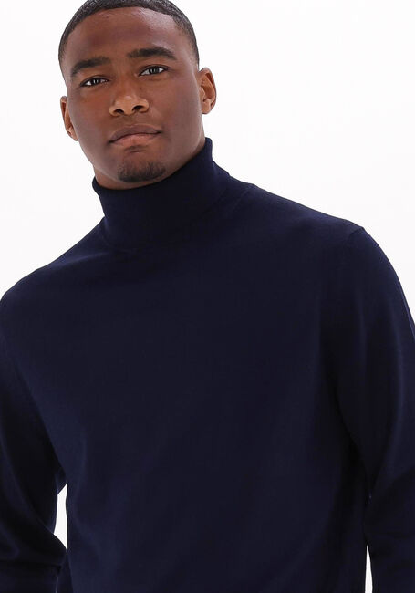 Donkerblauwe SELECTED HOMME Coltrui TOWN MERINO COOLMAX KNIT ROLL B - large