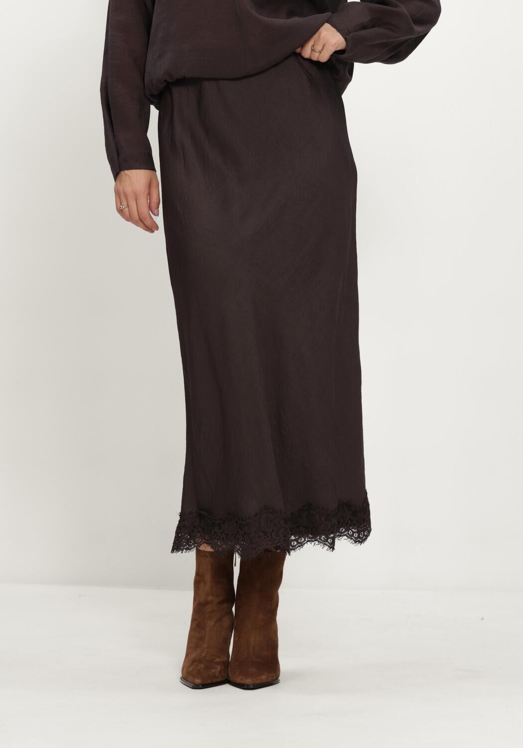 Bruine SUMMUM Maxirok SKIRT LIGHT TWILL - large