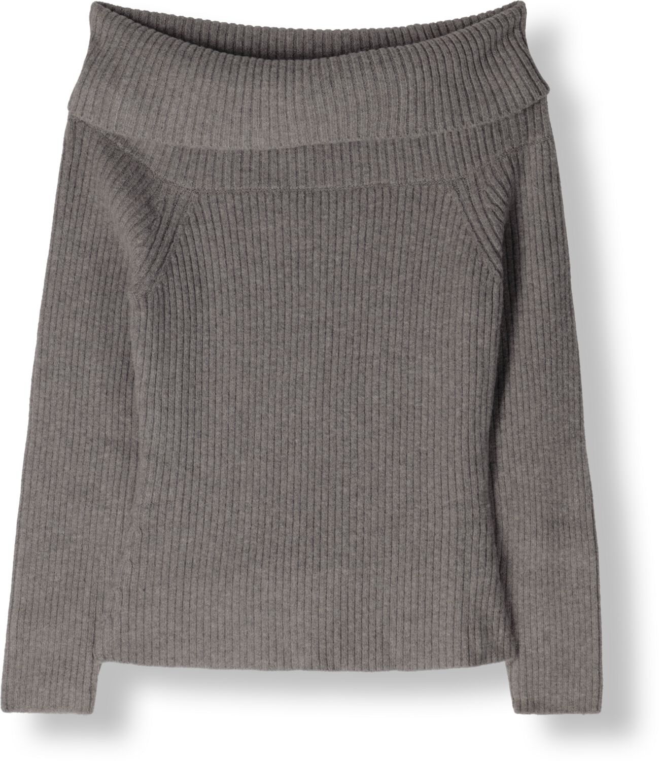 MINUS Dames Truien & Vesten Fame Off Shoulder Knit Pullover Grijs