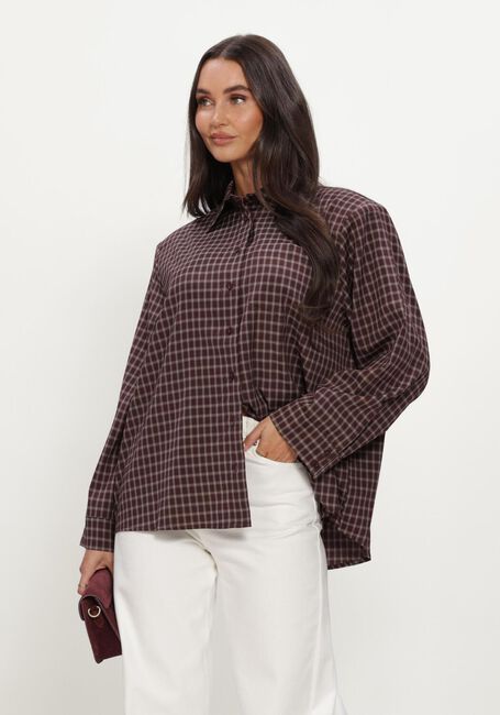 Bruine NEO NOIR Blouses ANELLA CHECK SHIRT - large