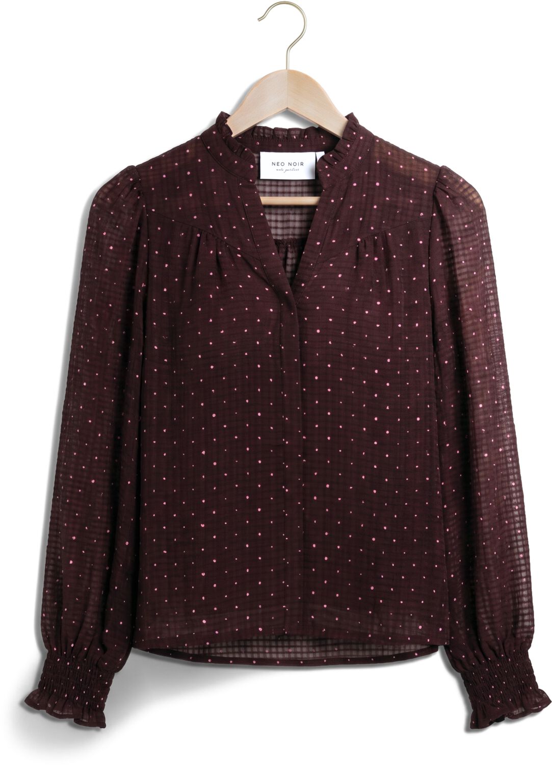 NEO NOIR Dames Blouses Astrida Dotted Blouse Bordeaux