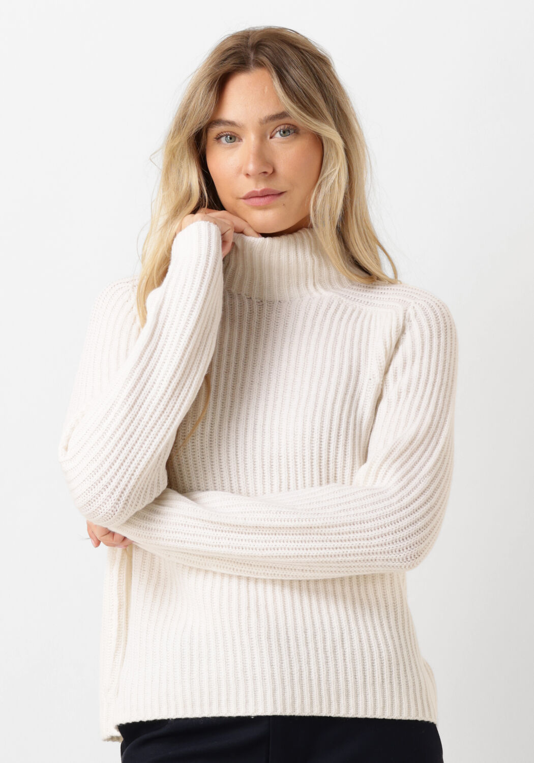 MOS MOSH Dames Truien & Vesten Thyra Highneck Knit Ecru
