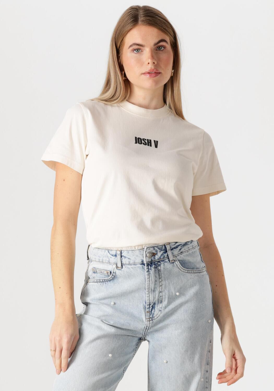 JOSH V Dames Tops & T-shirts Jv Dorie Monogram Ecru