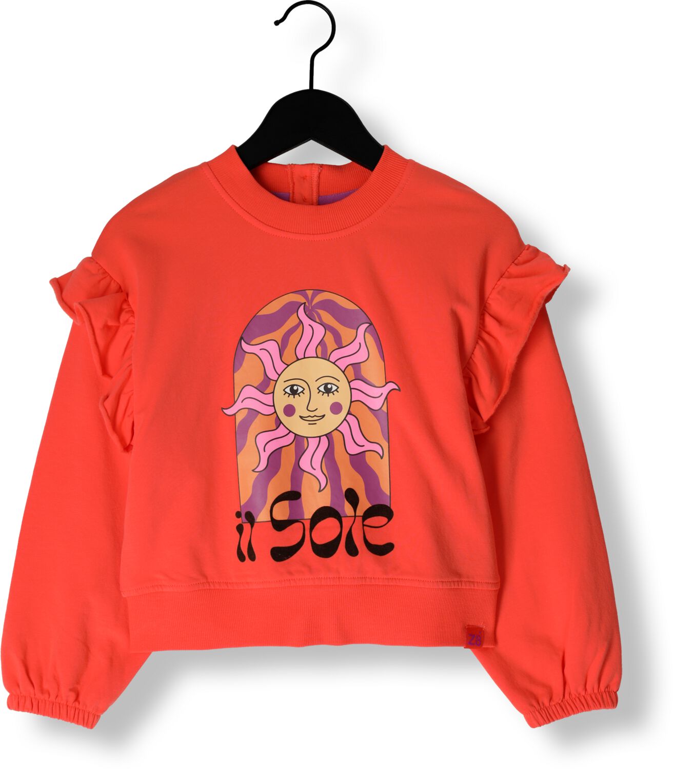 Z8 kids sweater Lunetta met printopdruk koraalrood