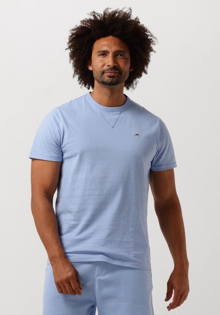 Lichtblauwe TOMMY JEANS T-shirt TJM SLIM RIB DETAIL TEE - large