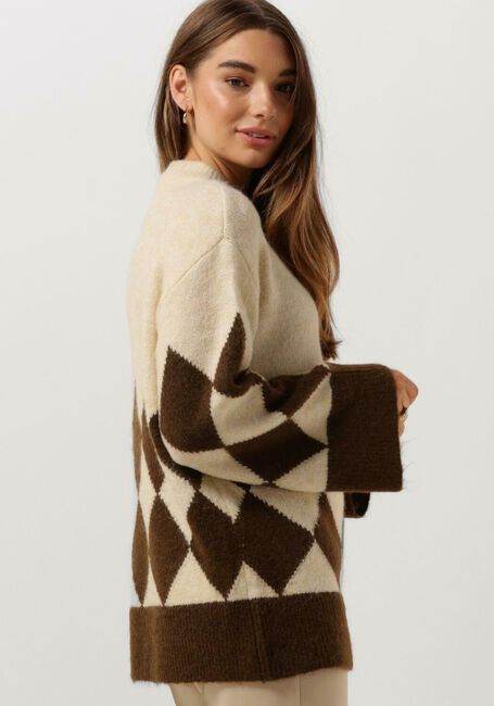 Zand OBJECT Trui OBJPERLA GEROMIA KNIT PULLOVER - large