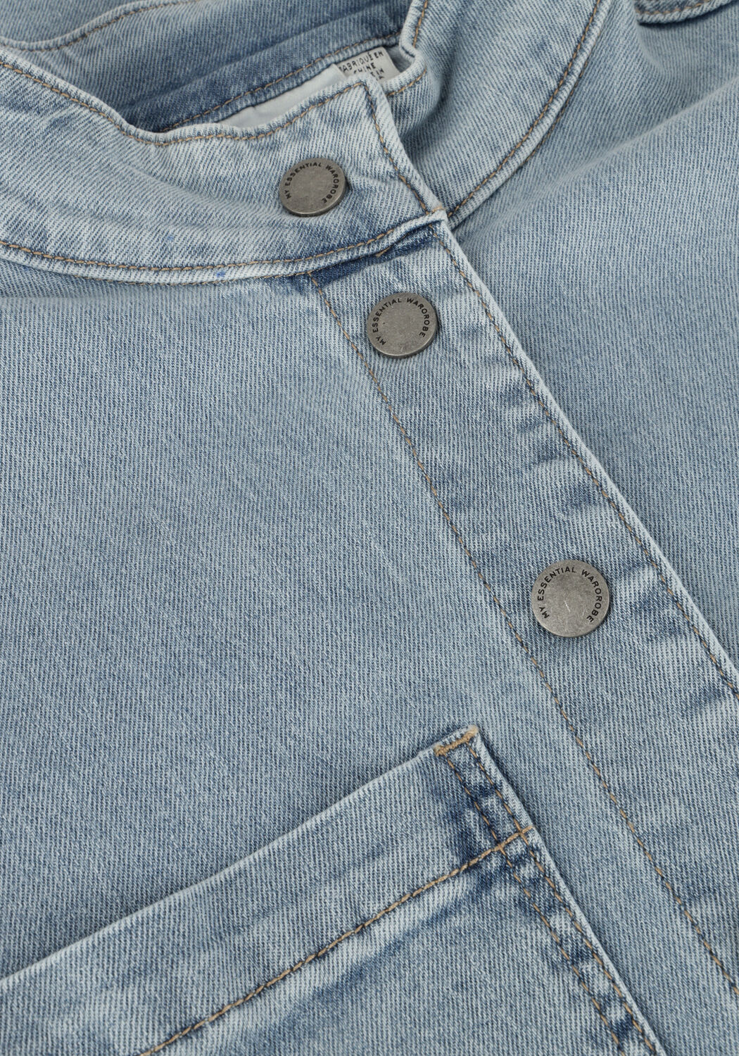 Lichtblauwe MY ESSENTIAL WARDROBE Mini jurk LARAMW 115 DRESS - large