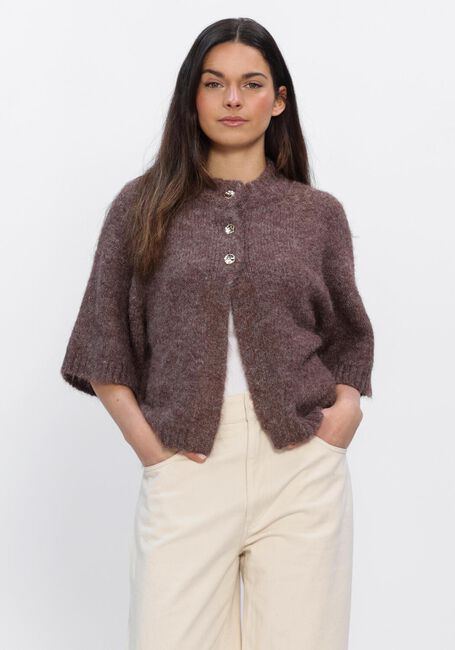 Bruine NEO NOIR Trui BENUTA FLUFFY KNIT CARDIGAN - large
