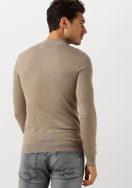 Taupe PURE PATH Trui ESSENTIAL KNITWEAR HALFZIP SWEATER - large