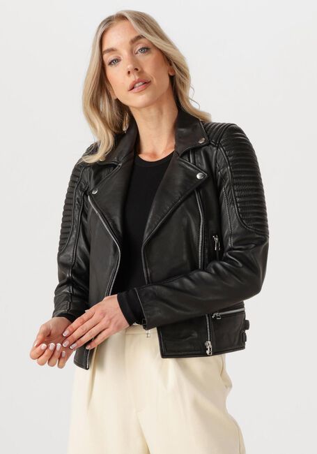 Zwarte GOOSECRAFT Leren jas BIKER116 - large