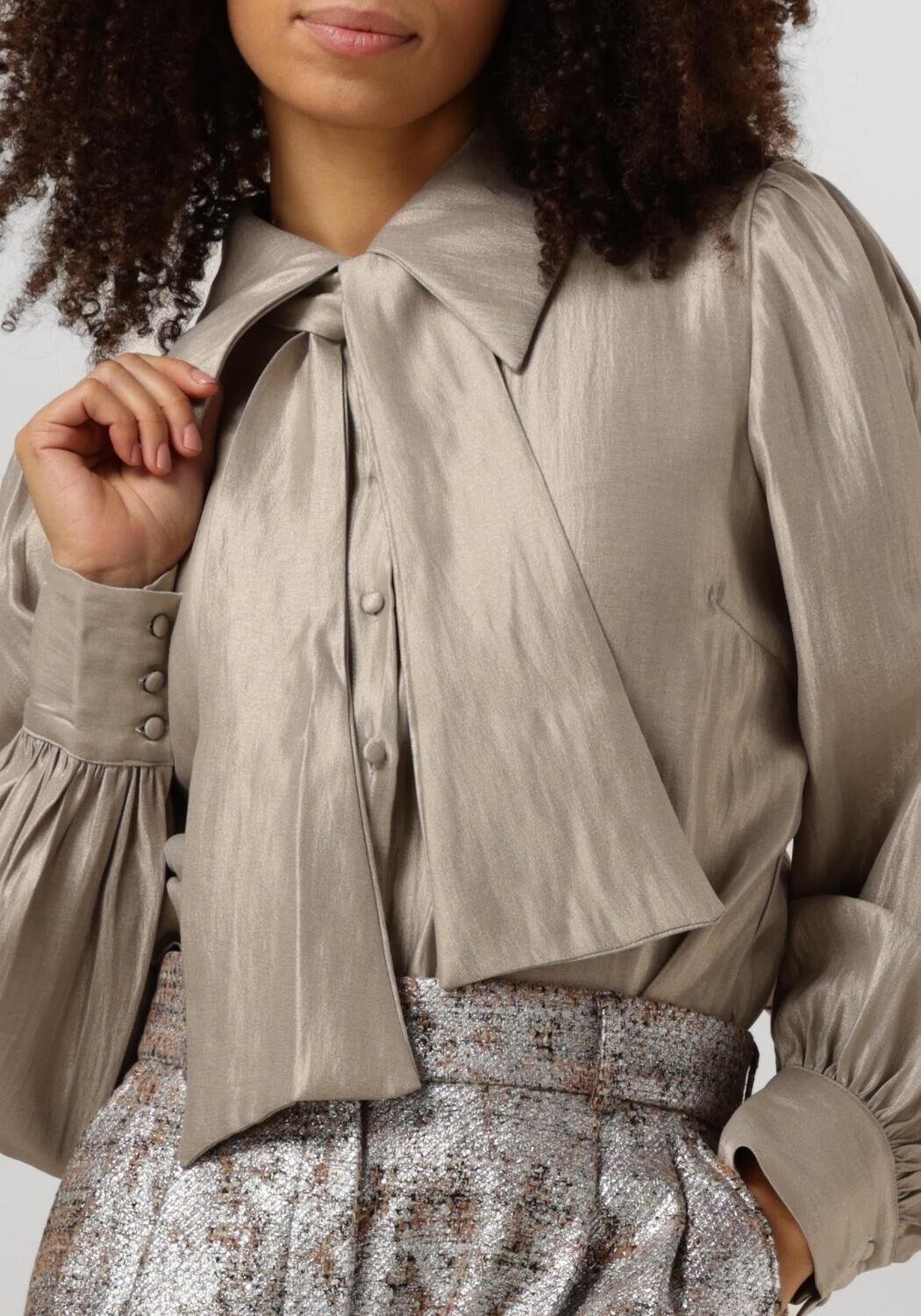 AAIKO Dames Blouses Veronne Tie Shimm Ray 517 Zand