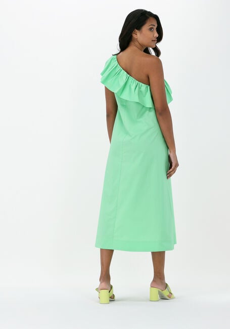 Groene SECOND FEMALE Midi jurk JUTTA ONE SHOULDER DRESS - large