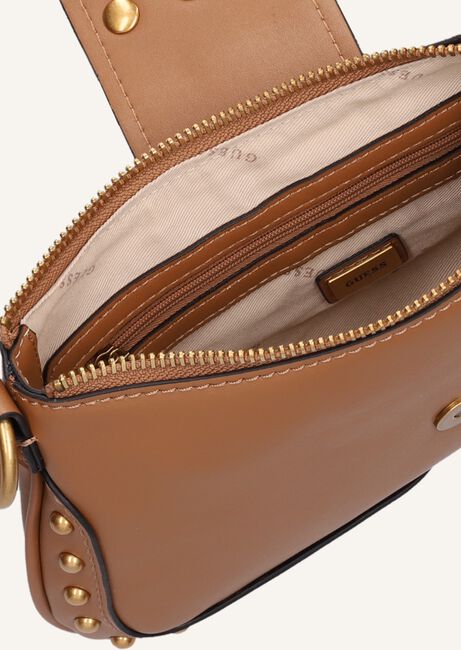 Cognac GUESS Schoudertas GRETA ZIP SHOULDER BAG Cognac GUESS Schoudertas GRETA ZIP SHOULDER BAG - large