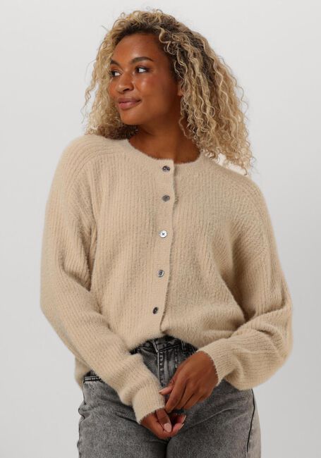 Beige RUBY TUESDAY Vest VANCE FLUFFY CARDIGAN - large