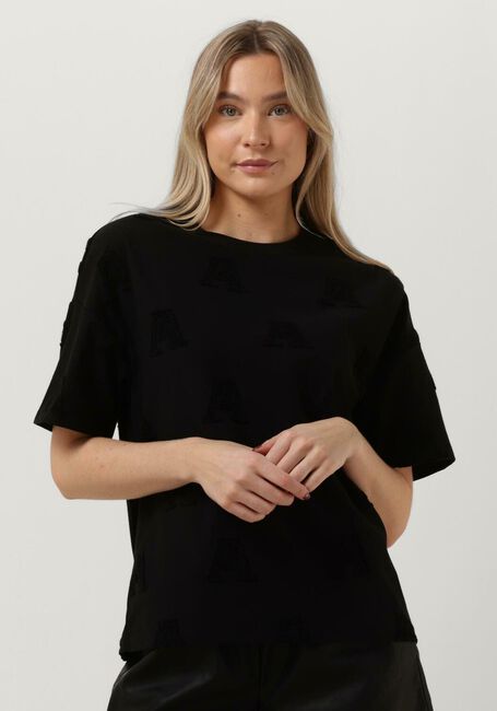Zwarte ALIX THE LABEL T-shirt LADIES KNITTED A JACQUARD T-SHIRT - large