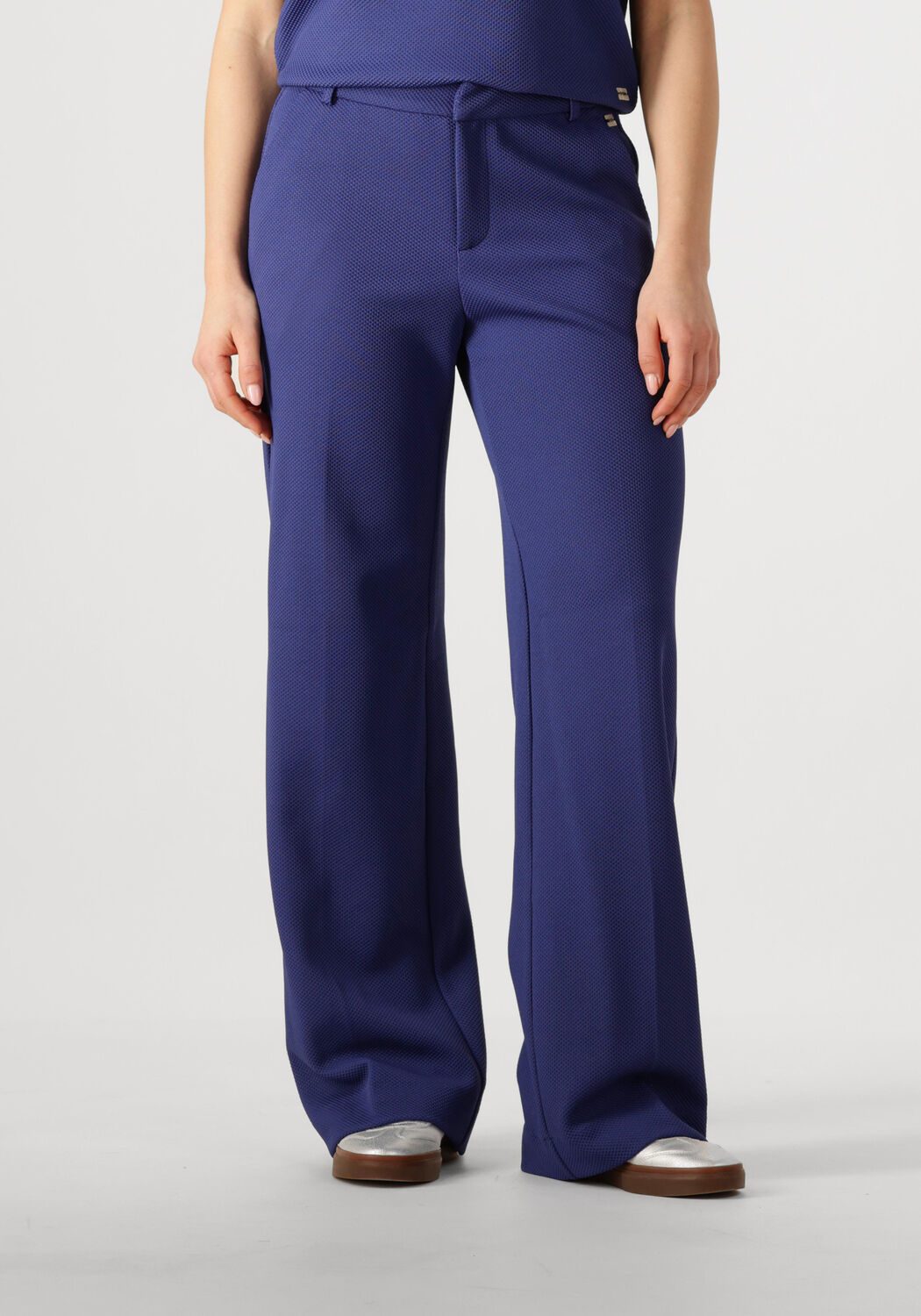 POM AMSTERDAM Dames Broeken Wide Leg Pants Sapphire Donkerblauw