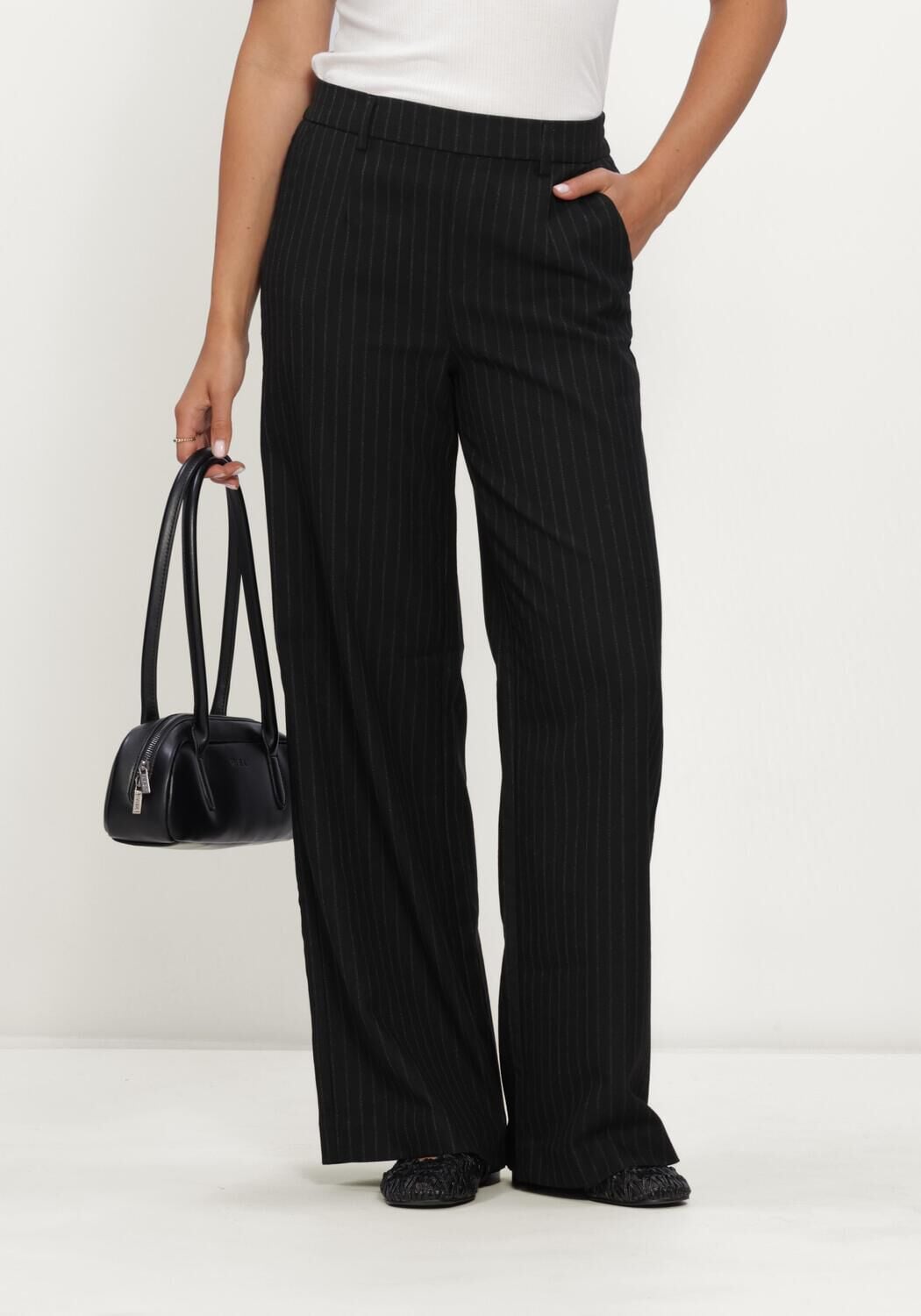 Zwarte OBJECT Wijde broek OBJLISA WIDE PANT - large