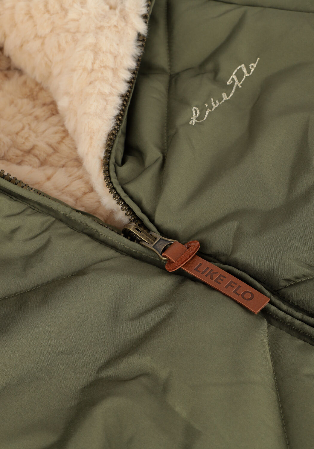 Groene LIKE FLO Gewatteerde jas ARIANA FLO GIRLS REVERSIBLE HOODED LONG JACKET - large